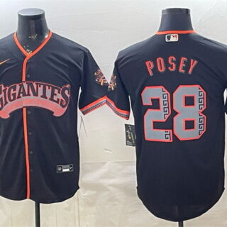 Men's San Francisco Giants #28 Buster Posey Black 2026 Alternate Stadium Stitched Baseball Jersey