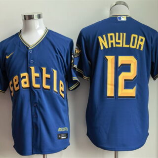 Men's Seattle Mariners #12 Josh Naylor Royal 2025 Cool Base Stitched jersey
