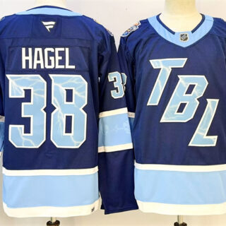 Men's Tampa Bay Lightning #38 Brandon Hagel Blue 2026 Stadium Series Stitched Jersey