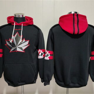 Men's Team Canada Black Ageless Must-Have Lace-Up Pullover Hoodie