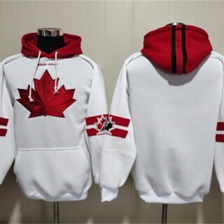 Men's Team Canada White Ageless Must-Have Lace-Up Pullover Hoodie