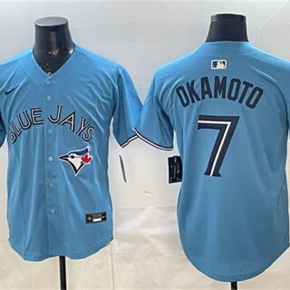 Men's Toronto Blue Jays #7 Kazuma Okamoto Blue 2025 Limited Stitched Baseball Jersey