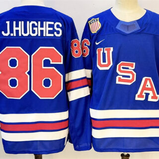 Men's USA #86 Jack Hughes Royal 2025-2026 Stitched Jersey