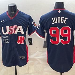 Men's USA Baseball x Undefeated #99 Aaron Judge Navy 2026 World Baseball Classic Stadium Stitched Jersey
