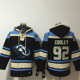 Men's Utah Mammoth #92 Logan Cooley Black Blue Ageless Must-Have Lace-Up Pullover Hoodie