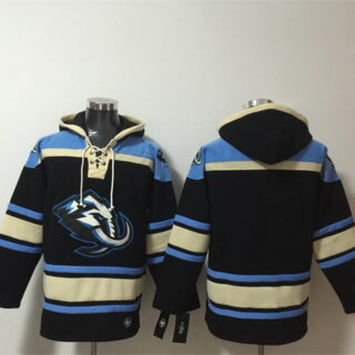 Men's Utah Mammoth Blank Black Blue Ageless Must-Have Lace-Up Pullover Hoodie