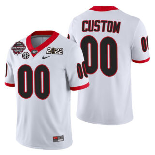 Men's Georgia Bulldogs ACTIVE PLAYER Custom 2021 22 CFP National Champions White College Football Stitched Jersey