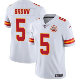 Men's Kansas City Chiefs #5 Hollywood Brown White Vapor Untouchable Limited Stitched Football Jersey