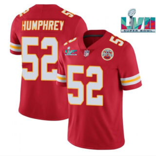 Men's Kansas City Chiefs #52 Creed Humphrey Red Super Bowl LVII Patch Vapor Untouchable Limited Stitched Jersey