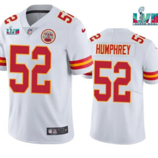 Men's Kansas City Chiefs #52 Creed Humphrey White Super Bowl LVII Patch Vapor Untouchable Limited Stitched Jersey