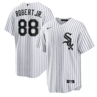 Men's Chicago White Sox #88 Luis Robert White Stripe Jersey