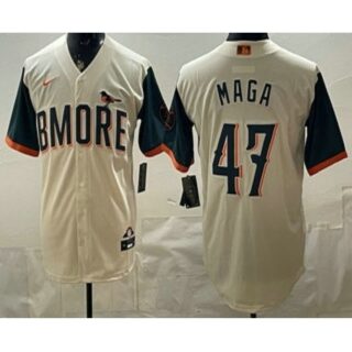 Men's Baltimore Orioles #47 MAGA Cream 2026 City Connect Stadium Jersey