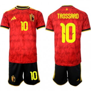 Men's Belgium National Team #10 Leandro Trossard Red 2026 World Cup Home Soccer Jersey Suit