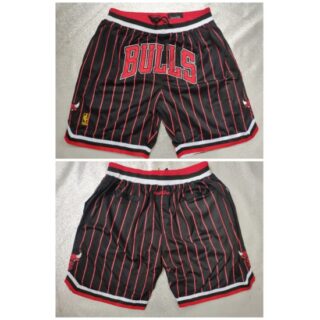 Men's Chicago Bulls Black&Red Shorts (Run Small)