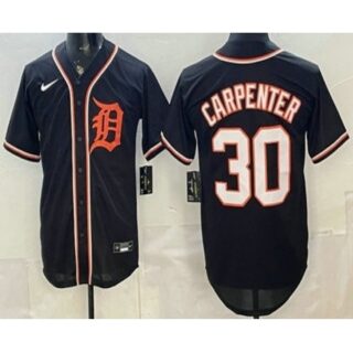 Men's Detroit Tigers #30 Kerry Carpenter 2026 Black Fashion Cool Base Jersey