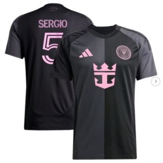 Men's Inter Miami CF Sergio Busquets Black 2025 The Fortitude Kit Replica Player Jersey