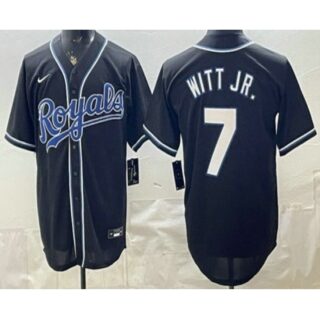 Men's Kansas City Royals #7 Bobby Witt Jr 2026 Black Fashion Cool Base Jersey