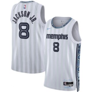 Men's Memphis Grizzlies #8 Jaren Jackson Jr. Gray 2025-26 City Edition Swingman Stitched Jersey