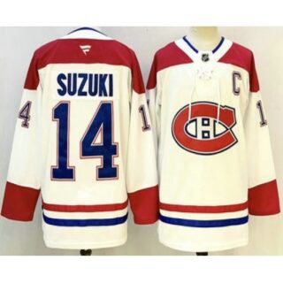 Men's Montreal Canadiens #14 Nick Suzuki White Authentic Jersey