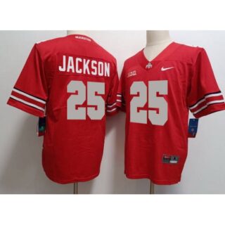 Men's Ohio State Buckeyes #25 Jackson Red Limited Stitched Football Jersey