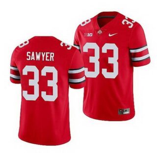 Men's Ohio State Buckeyes #33 Jack Sawyer C.J. Stroud Scarlet Game Red Jersey