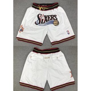 Mens Philadelphia 76ers White Shorts