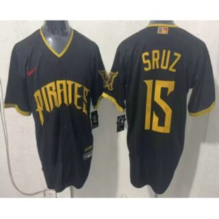 Men's Pittsburgh Pirates #15 Oneil Cruz Black 2026 City Connect Stadium Jersey