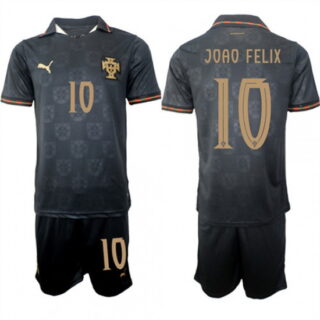 Men's Portugal #10 JOAO FELIX National Team FIFA x World Cup 2026 Away Gray On Eusebio special edition Jersey