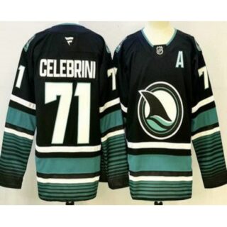 Men's San Jose Sharks #71 Macklin Celebrini Black Authentic Jersey
