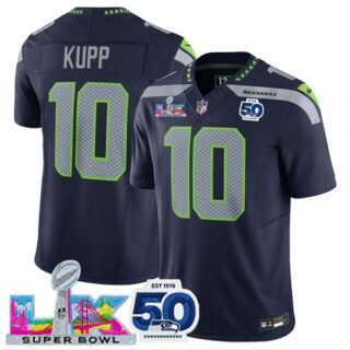 Men's Seattle Seahawks #10 Cooper Kupp Navy 2025 F.U.S.E. Super Bowl LX And 50th Season Vapor Limited Football Stitched Jersey