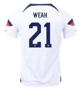 Men's United States 21# white Soccer Jersey