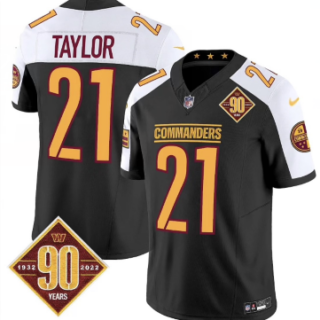 Men's Washington Commanders #21 Sean Taylor Black White Limited Stitched Football Jersey