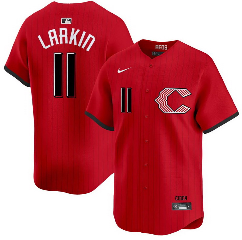 Men's #11 Barry Larkin Cincinnati Reds 2026 City Connect Vapor Premier Limited Jersey - All Stitched