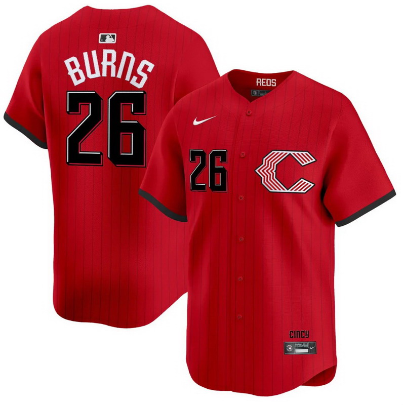 Men's #26 Chase Burns Cincinnati Reds 2026 City Connect Vapor Premier Limited Jersey - All Stitched