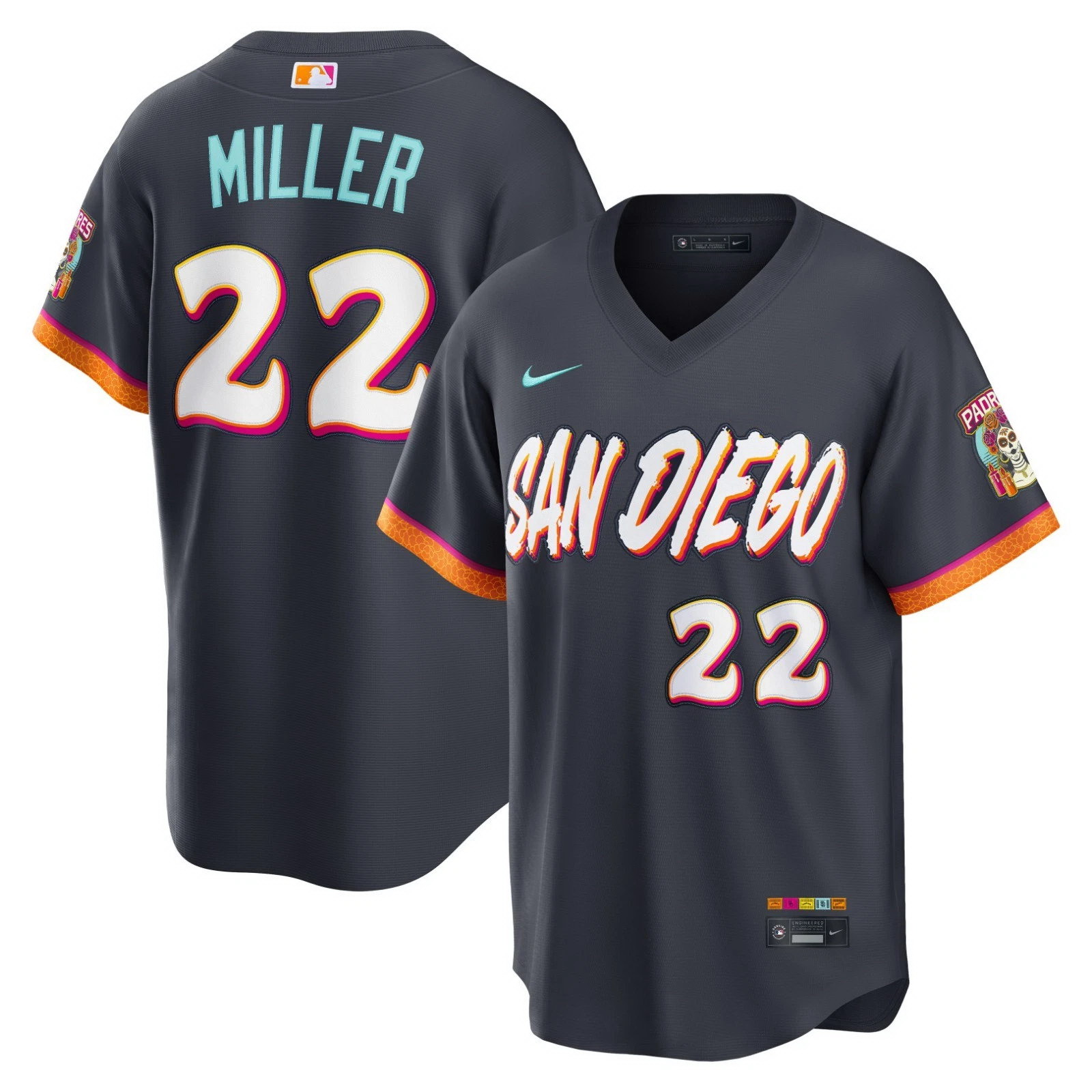 Men's San Diego Padres City #22 Mason Miller Stitched City Connect Jersey Navy