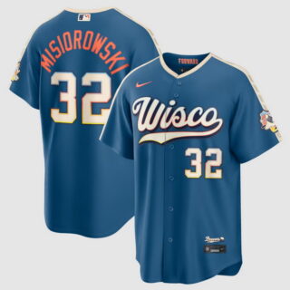 Men's Jacob Misiorowski #32 Milwaukee Brewers 2026 City Connect Stadium Jersey Mineral Blue