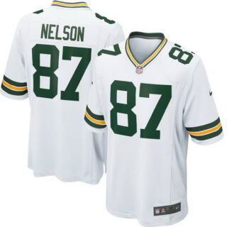 Men's Jordy Nelson #87 Green Bay Packers Game Football White Jersey