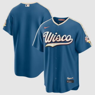 Men's Milwaukee Brewers 2026 City Connect Stadium Jersey Mineral Blue