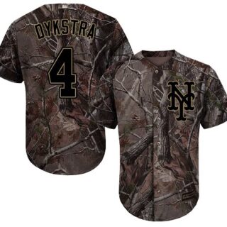 Mets #4 Lenny Dykstra Camo Realtree Collection Cool Base Stitched Baseball Jersey