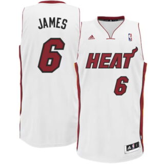 Men's Miami Heat LeBron James #6 Swingman Performance White Jersey