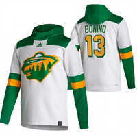 Minnesota Wild #13 Nick Bonino Reverse Retro Pullover Hoodie White