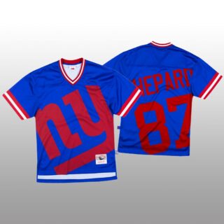 NFL New York Giants #87 Sterling Shepard Blue Men's Mitchell & Nell Big Face Fashion Limited NFL Jersey