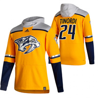 Nashville Predators #24 Jarred Tinordi Reverse Retro Pullover Hoodie Gold