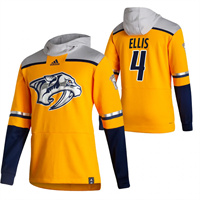 Nashville Predators #4 Ryan Ellis Reverse Retro Pullover Hoodie Gold