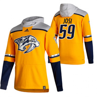 Nashville Predators #59 Roman Josi Reverse Retro Pullover Hoodie Gold