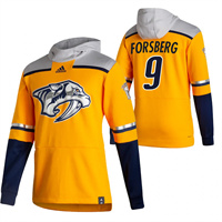 Nashville Predators #9 Filip Forsberg Reverse Retro Pullover Hoodie Gold