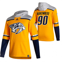 Nashville Predators #90 Mark Borowiecki Reverse Retro Pullover Hoodie Gold