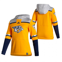 Nashville Predators Blank Reverse Retro Pullover Hoodie Gold