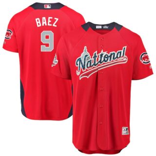 National League 9 Javier Baez Red 2018 MLB All-Star Game Home Run Derby Jersey