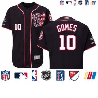 Nationals #10 Yan Gomes Navy Blue Flexbase Authentic Collection 2019 World Series Champions Stitched Baseball Jersey